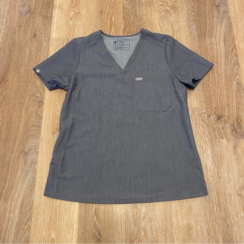 Figs Caterina Scrub Top Graphite Gray Medium Nurse Doctor Hospital